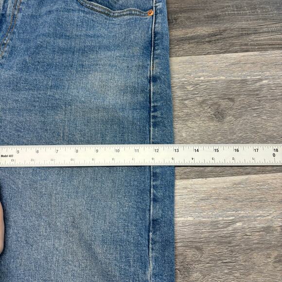 Levis 505 Mid Wash Faded Blue‎ Mens 37x31 Regular Straight Denim Jeans Red Tab - Picture 12 of 14